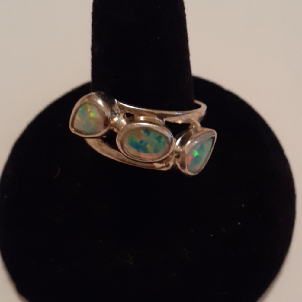 Opal and Sterling  Silver Ring